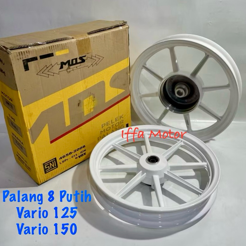 Velg Pelek Racing Mos Palang 8 Vario 125/150 Vario110 Beat scoopy Genio Spacy Putih Ring 14 By VOX