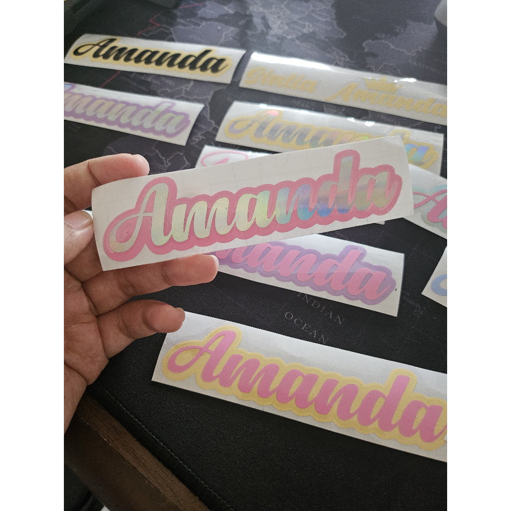 

CUTTING STIKER NAMA CUSTOM WARNA PASTEL, STIKER NAMA PASTEL