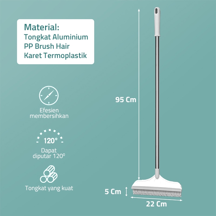 Sikat Kamar Mandi 2 In 1 Sikat Lantai Kamar Mandi - Sikat Kamar Mandi Gagang Panjang