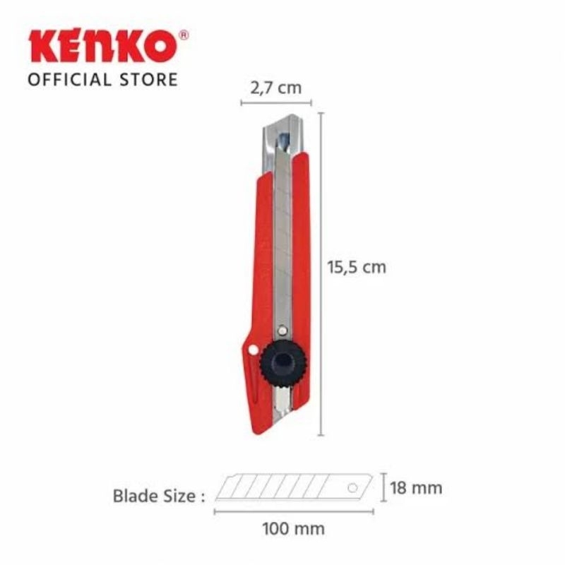 [BOX ISI 12] CUTTER BESAR L500 KENKO ORI / CUTTER TAJAM BESAR L500 KENKO