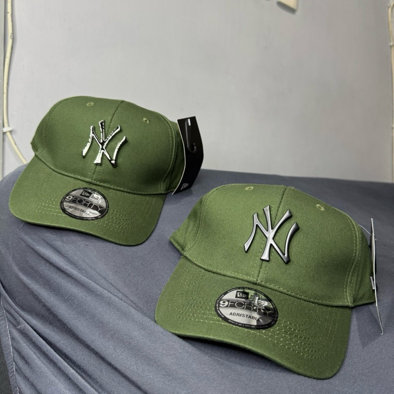 Topi Baseball Cap NY Army Metal Besi Logo Black / Silver