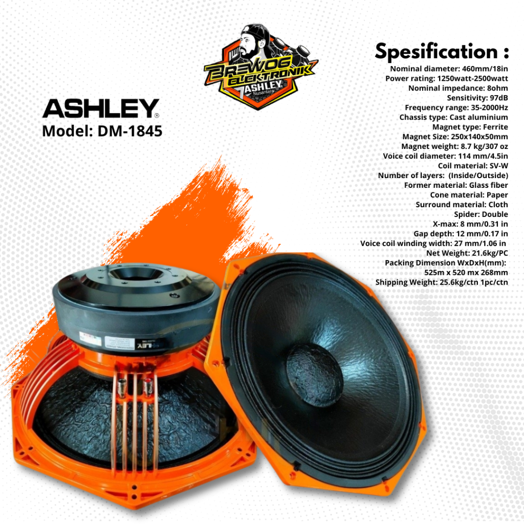 SPEAKER 18" DM-1845 ASHLEY