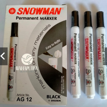 

1 lusin isi 12 GROSIR Spidol permanent snowman AG-12/ spidol murah grosir