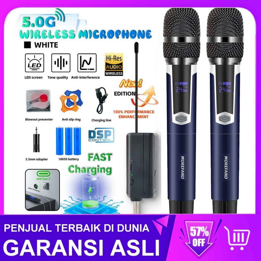 MOREFAND microphone, Professional wireless Single Handheld microphone karaoke Wireless Microphone ka