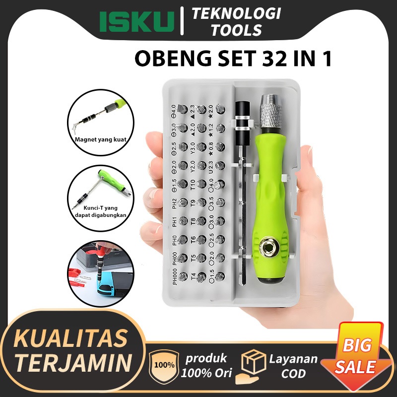 Isku Obeng Set 32 In 1 Obeng Hp Set Obeng Manual Lengkap Kecil Dan Mudah Dibawa Obeng Set Reparasi