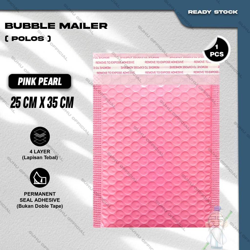 

Plastik Packing BUBBLE MAILER Pink Kantong Polybubble Amplop Bubble Envelope Polymailer Olshop Polos Ukuran 25X35