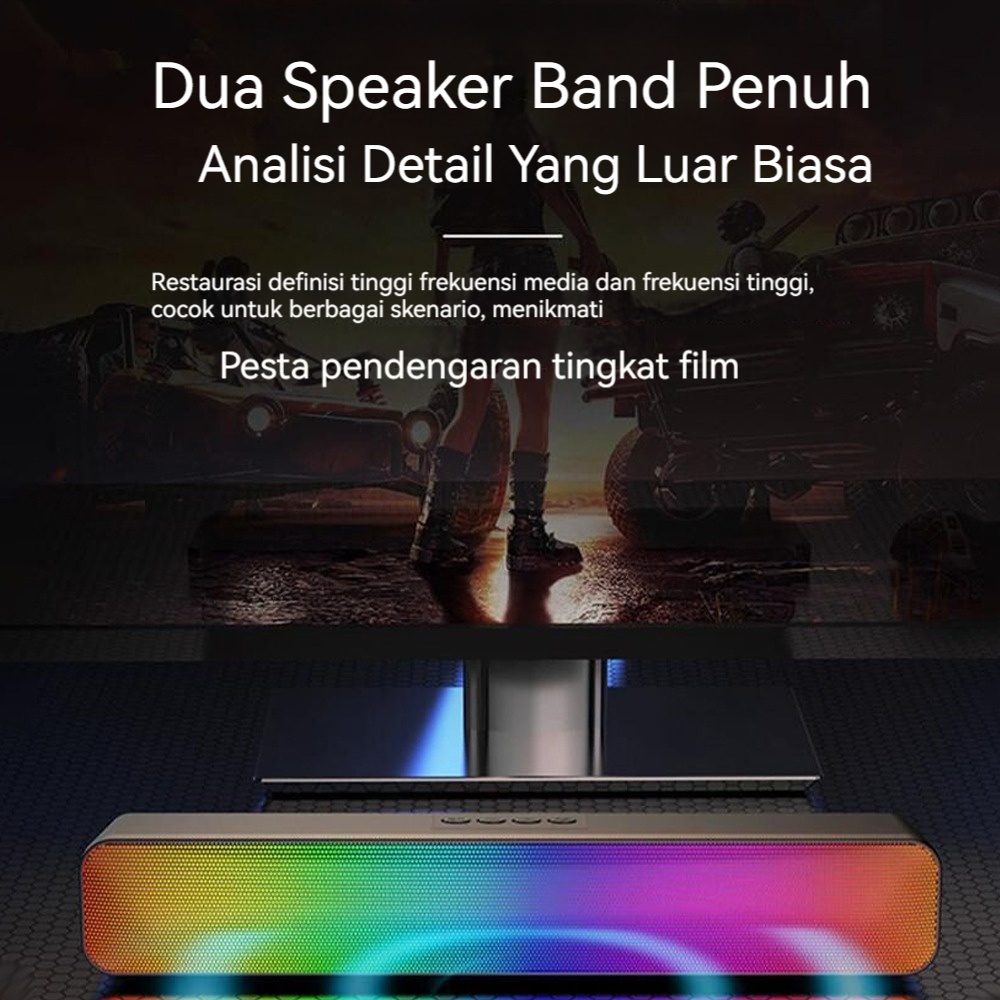 Speaker Bluetooth Soundbar TV Super Bass RGB Speakers Original Laptop Gaming  Wireless Musik Box