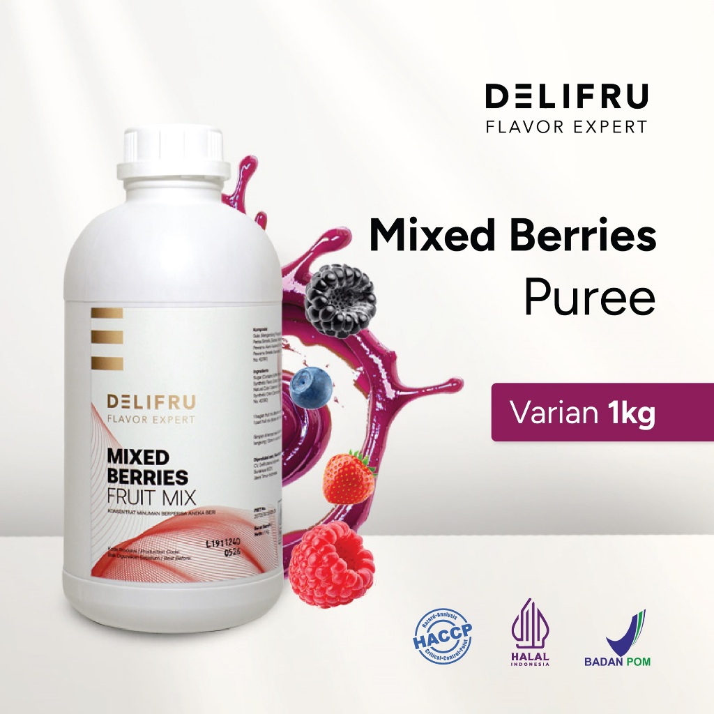 

Delifru Mixed Berries Fruit Mix Puree 1 Kg - Puree Mix Berries