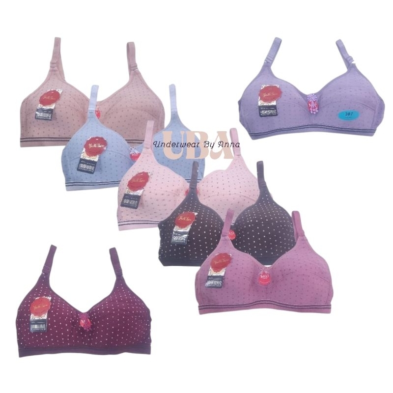 YUNITA BH/BRA Sport Wanita Size 34-42 Tanpa Busa Tanpa kawat
