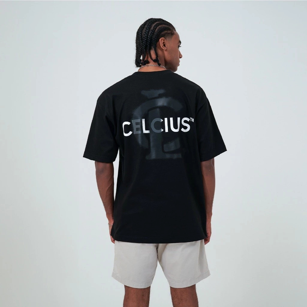 CELCIUS Kaos Lengan Pendek Oversize Hitam Unisex