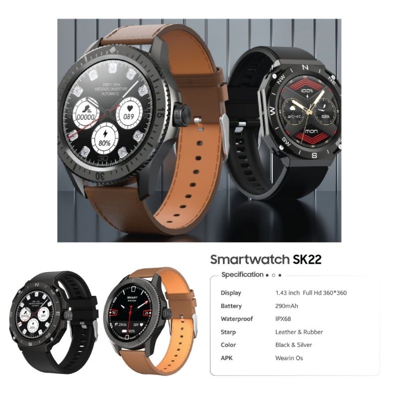 jam tangan pria Aibro Sk22 bluetooth smartwatch waterproof