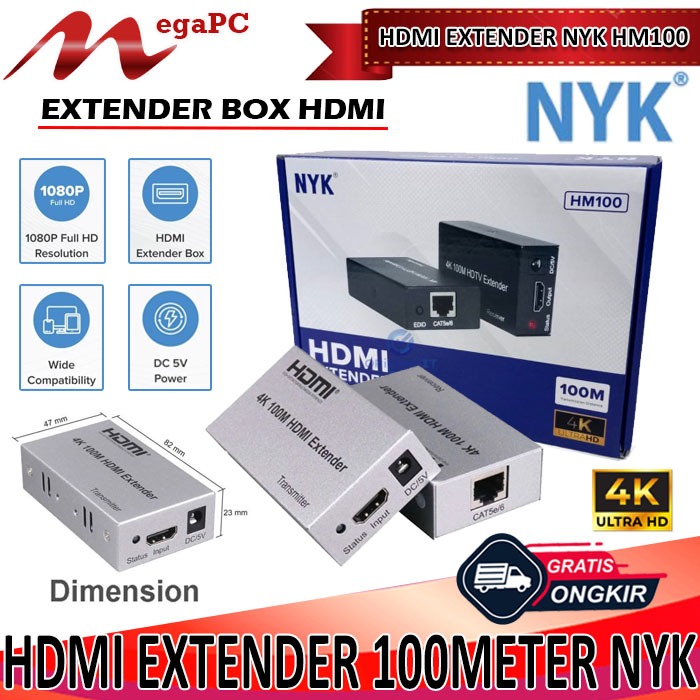 HDMI Extender 100Meter Over Kabel LAN RJ45 NYK