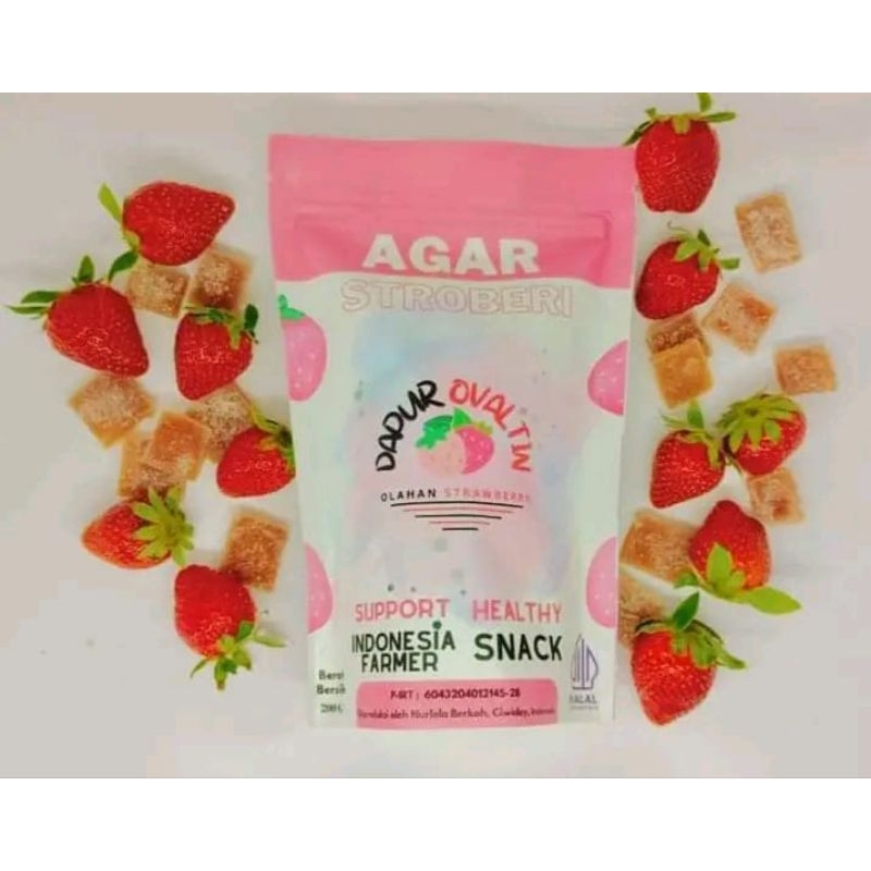 

Agar Strawberry/agar-agar/olahan strawberry/Oleh-oleh bandung