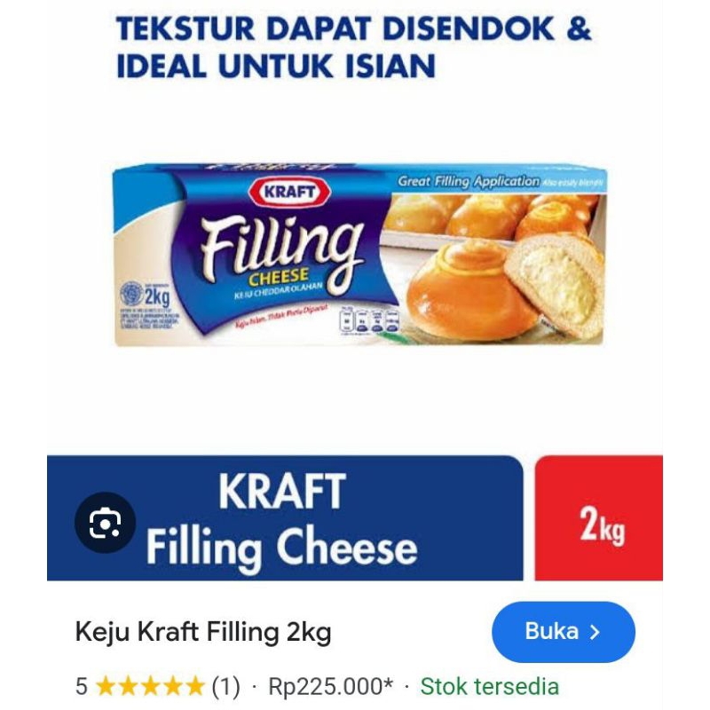 

keju Kraft filling kemasan repak 250gr