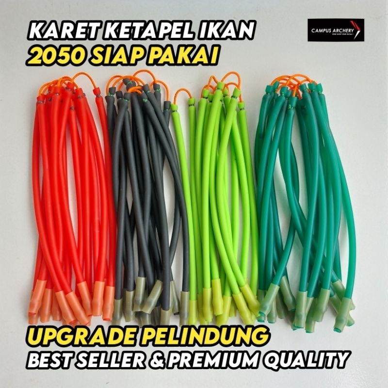 UPGRADE Karet Ketapel Ikan 2050 Siap Pakai Best Quality Berbagai Warna