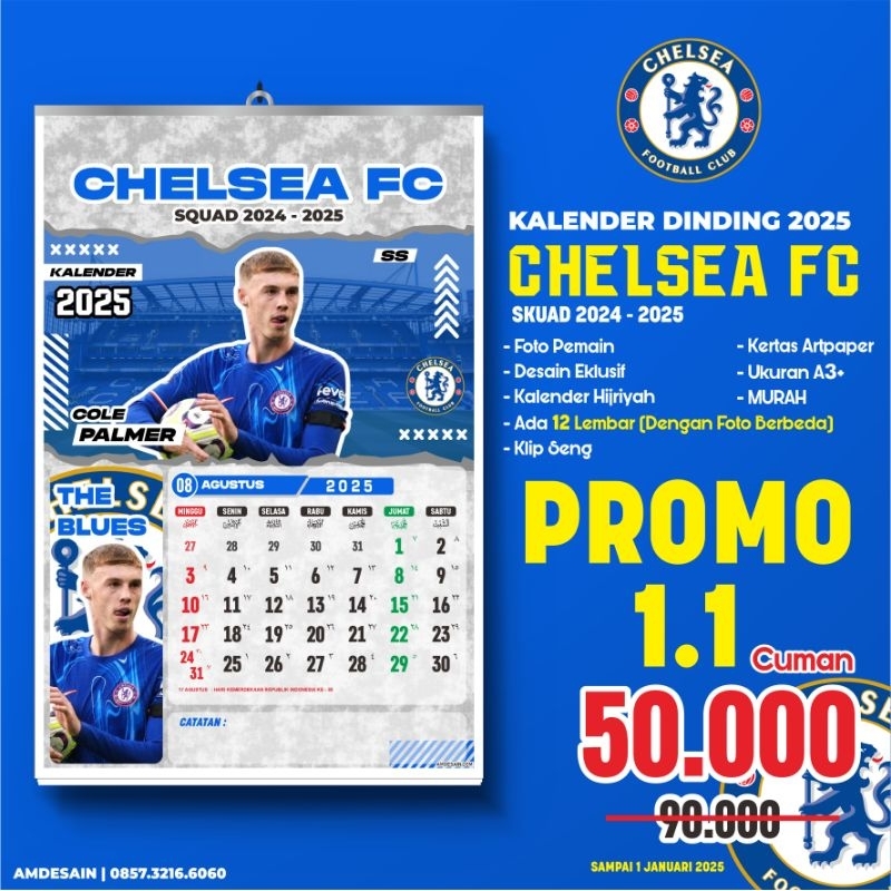 

KALENDER DINDING CHELSEA TAHUN 2025