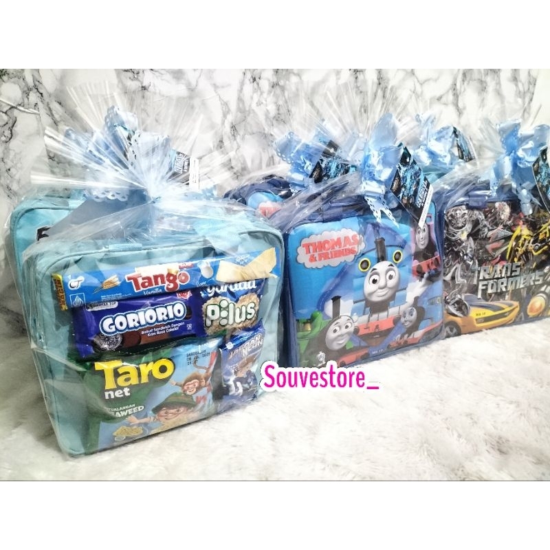 

Souvenir Tas + Snack Serba Biru || Paket souvenir snack ultah tema biru