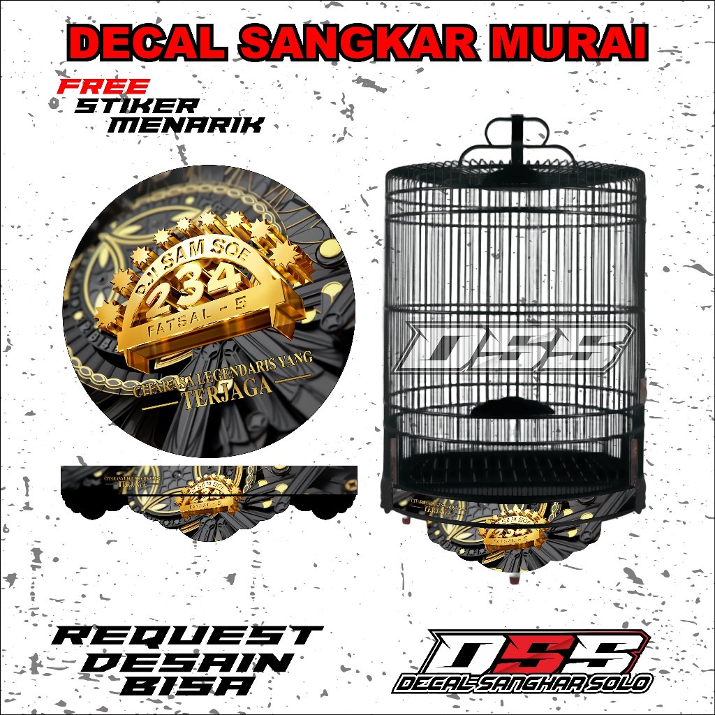 DECAL SANGKAR MURAI MOTIF DJI SAM SOE