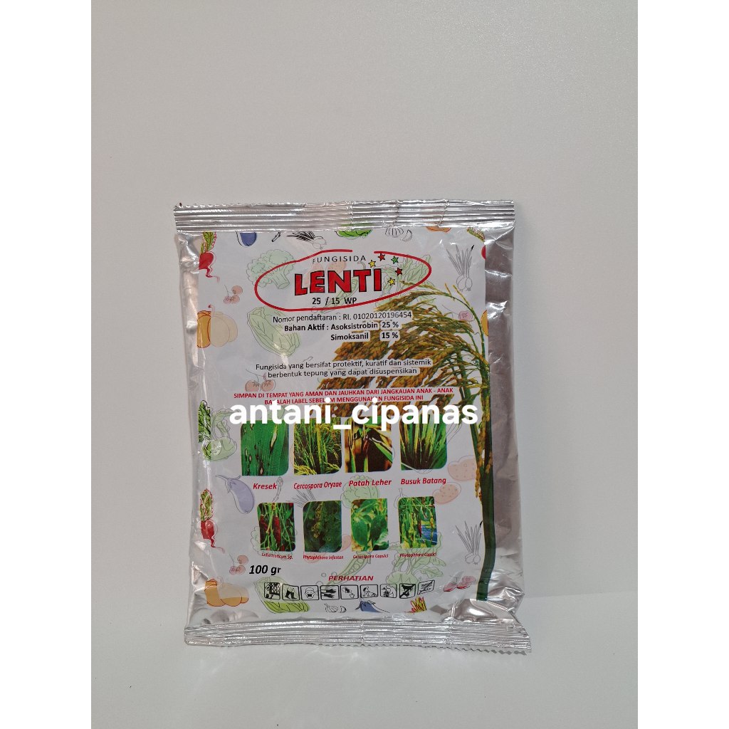 Fungisida LENTI 25/15WP 100GR Obat Jamur Pada Tanaman Azoksistrobin Simoksanil