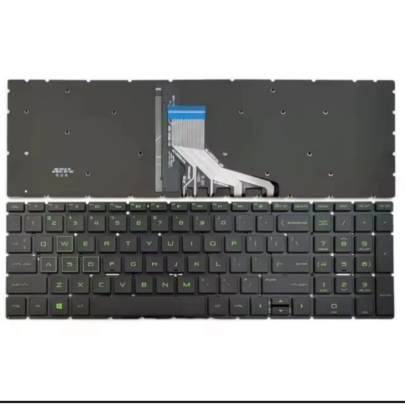 Keyboard Laptop HP 15db 15-db 15-db0005AU 15-db0009AU 15-db0010AU 15-db0011AU Hijau Backlight
