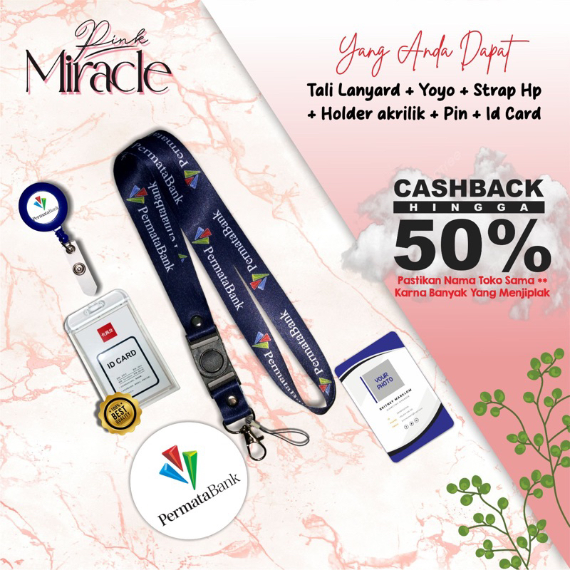

Tali Lanyard PERMATA BANK navy / Tali Idcard PERMATA BANK navy [Ready stock] Termurah