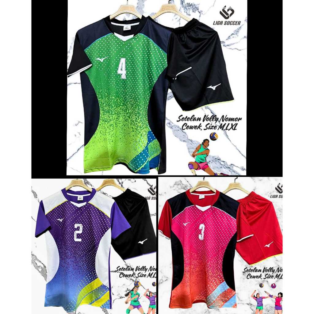 VOLI CEWE LUSINAN ISI 12 SETEL, NOMOR, SETELAN VOLI CEWE LUSINAN PRINTING