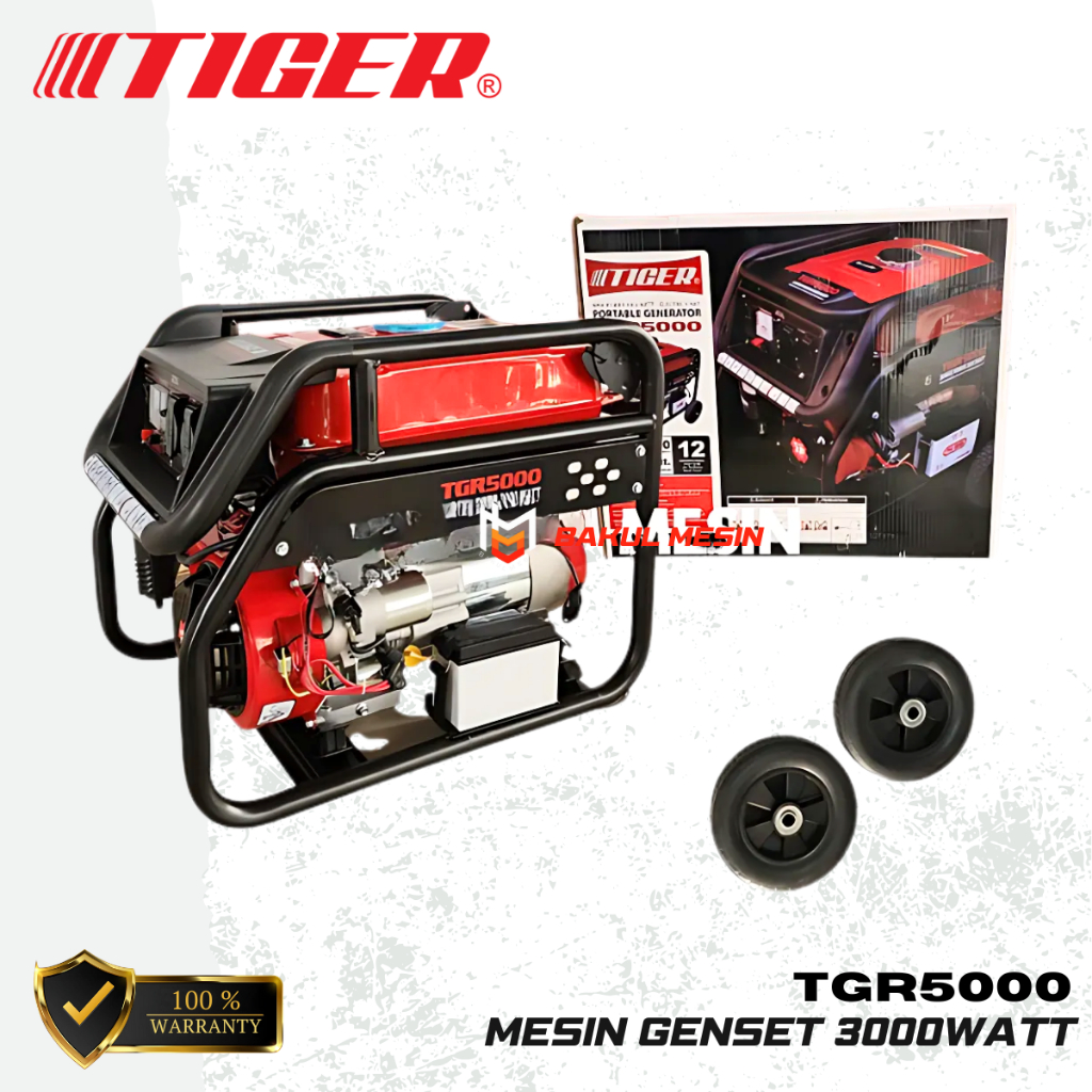 TIGER TGR5000 Mesin genset bensin 3000watt generator set TGR 5000