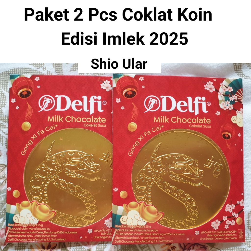 

Paket 2 Pcs Coklat Delfi Coin Edisi Imlek / Coklat Delfi Koin Shio