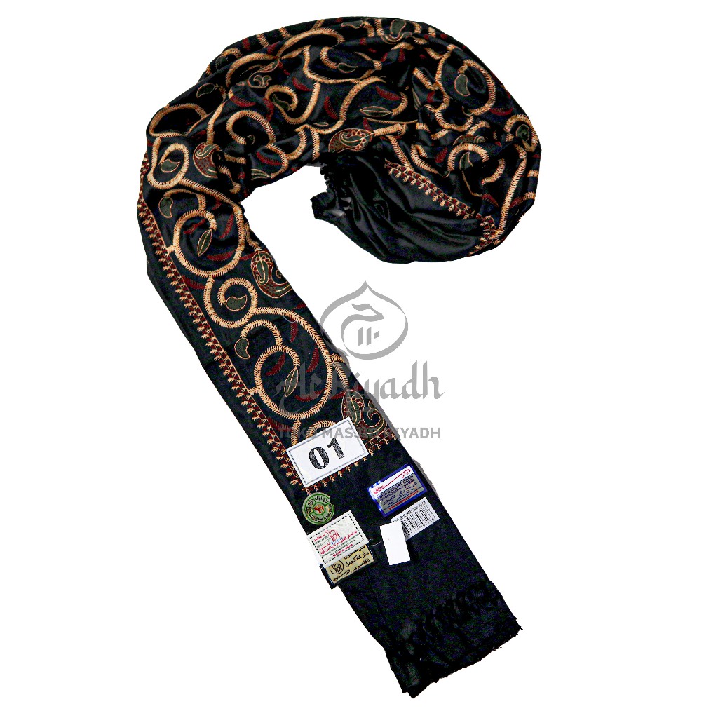 Sorban CAMEL PL715M Kashmiri Elegan Full Motif Sulam Hitam