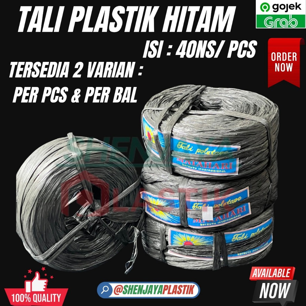 

TALI PLASTIK HITAM,TALI RAFIA,TALI HITAM | CAP MATAHARI | 400GR