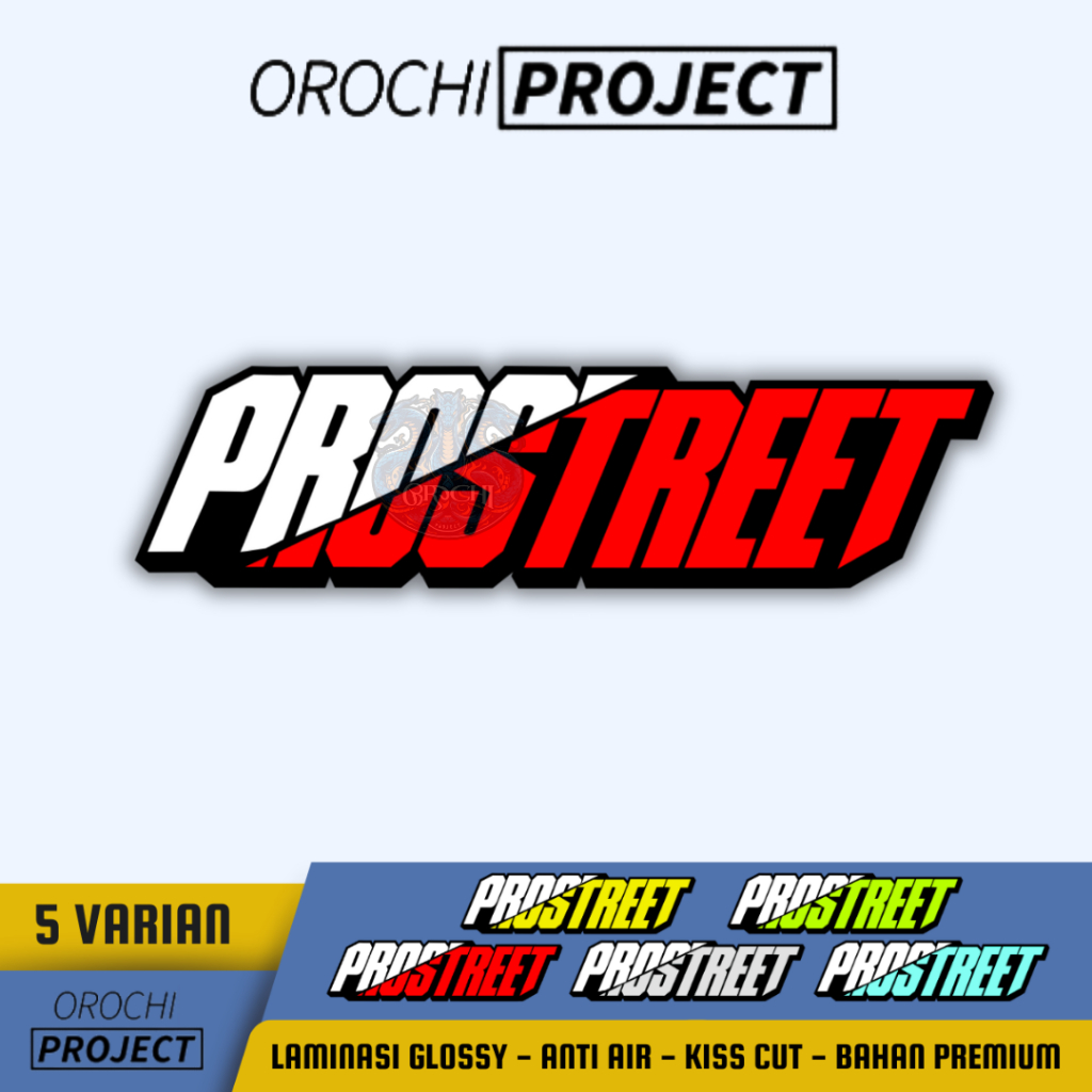 

Sticker Stiker Brand Logo Distro PROSTREET Vinyl Glossy Anti Air HP Laptop Tumbler Motor Helm