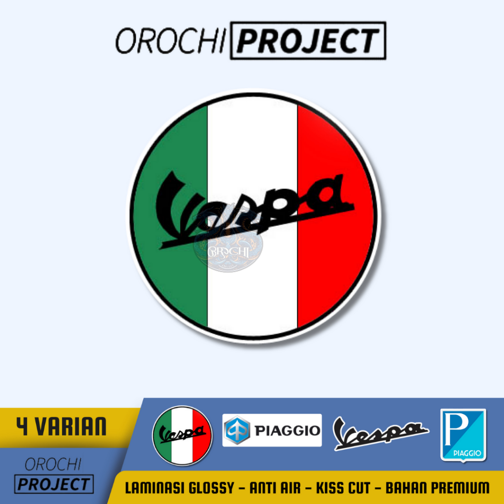 

Sticker Stiker Brand Logo Vespa PIAGGIO Vinyl Glossy Anti Air HP Laptop Tumbler Motor Helm