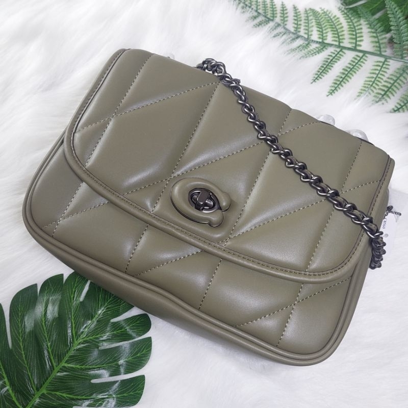 coach pillow madison with quilting olive bag