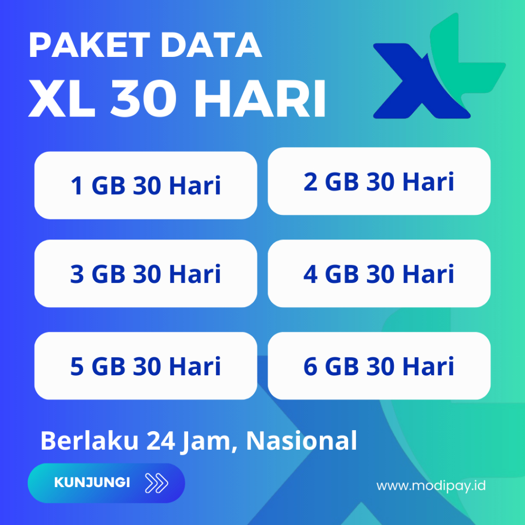 XL Paket Data 1-6GB | 30 Hari - Pakai Sekarang Juga
