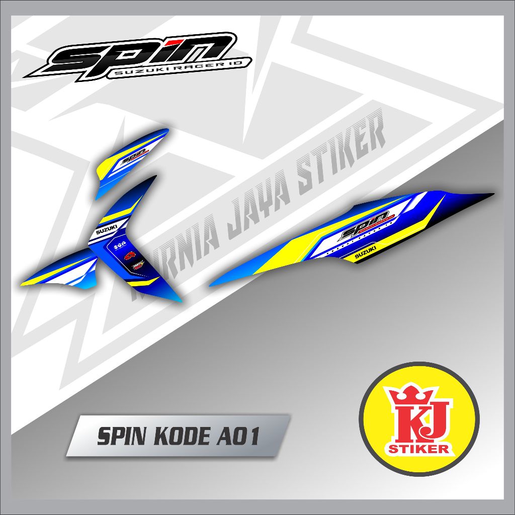 Stiker Motor SPIN Stiker Striping Motor SPIN Kode A01