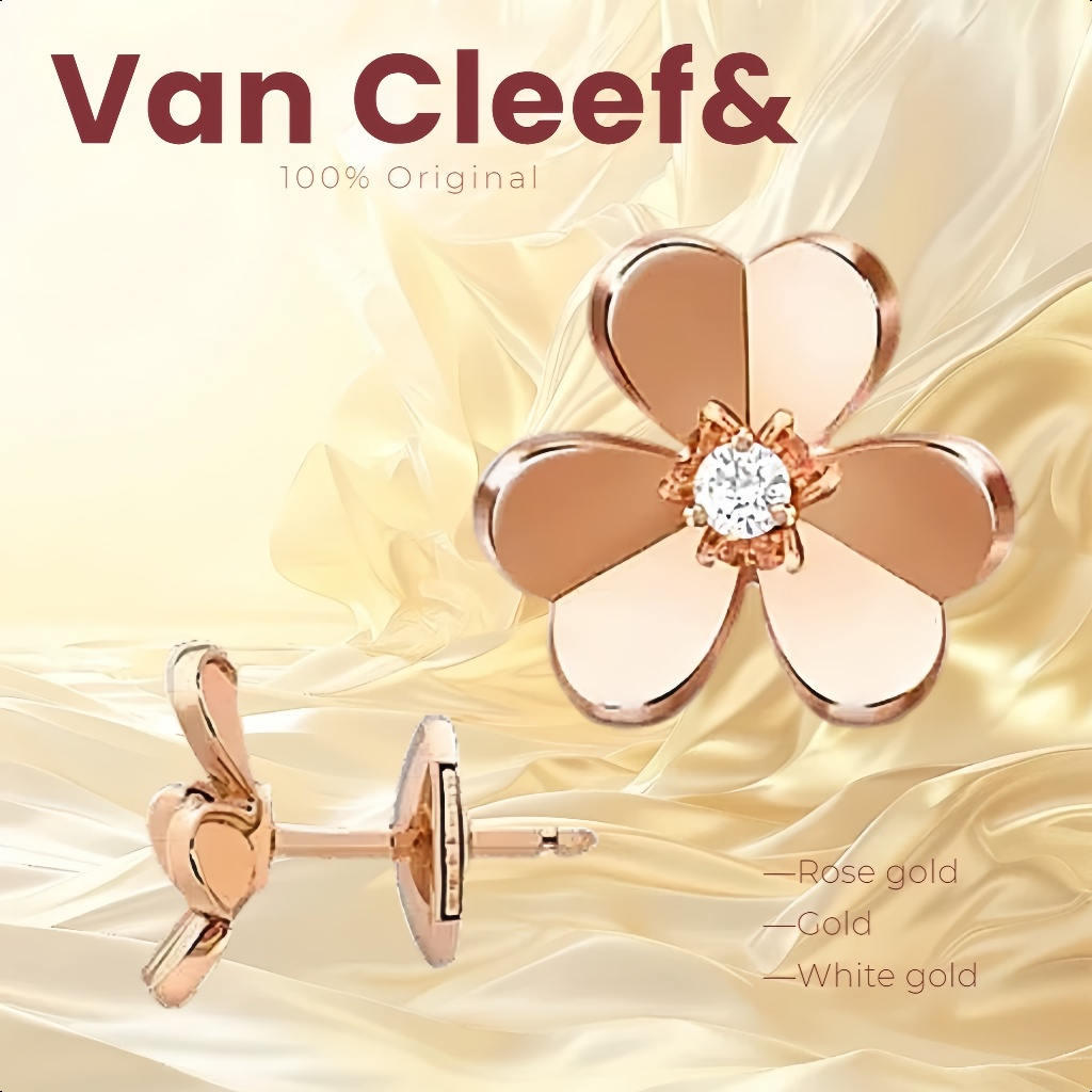 【18K Gold/100% Ori】Van Cleef Arpels clover earrings anting emas 18k/Earrings Van Cleef/anting VanCle