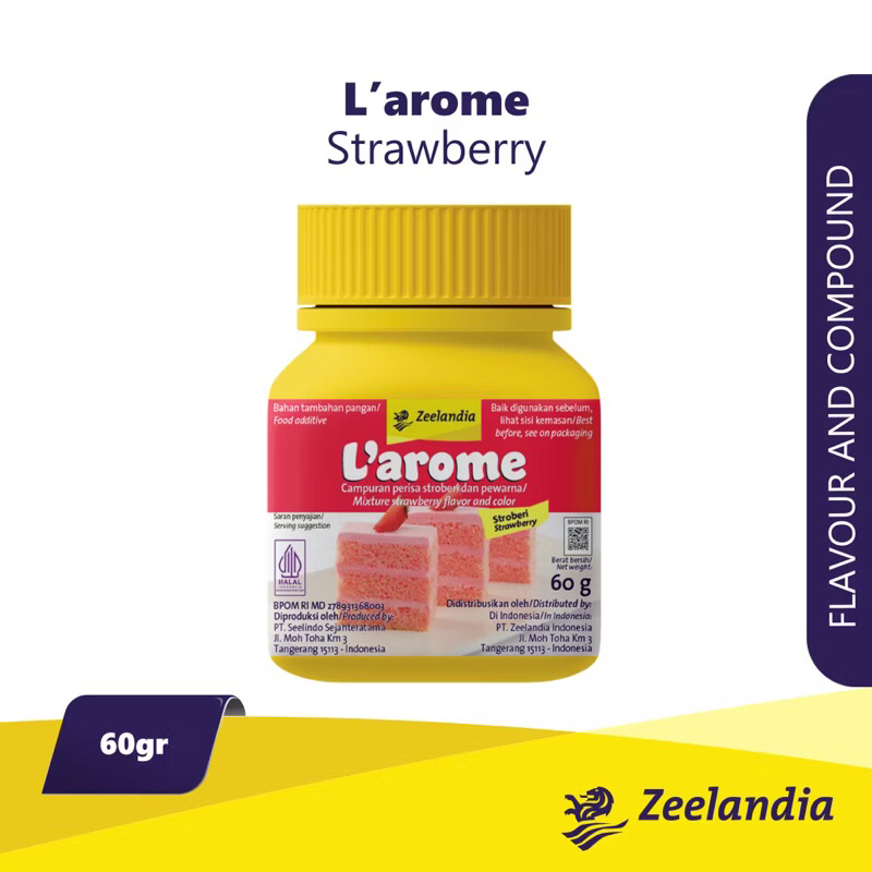 

Larome Perisa dan Pewarna Strawberry 60 g Perisa Stroberi Liquid untuk Roti dan Kue