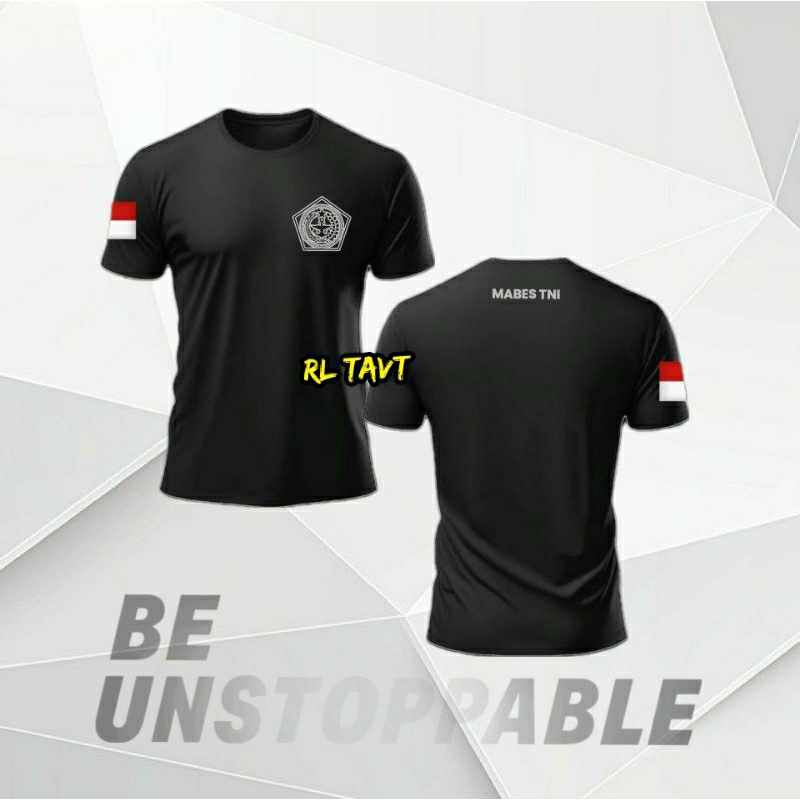 Kaos Mabes TNI Hitam Olahraga Training