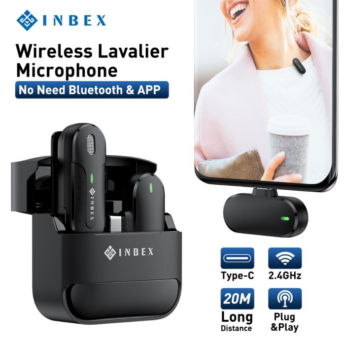 Inbex M8 Youtuber Wireless Microphone Lavalier Nirkabel Plug & Play