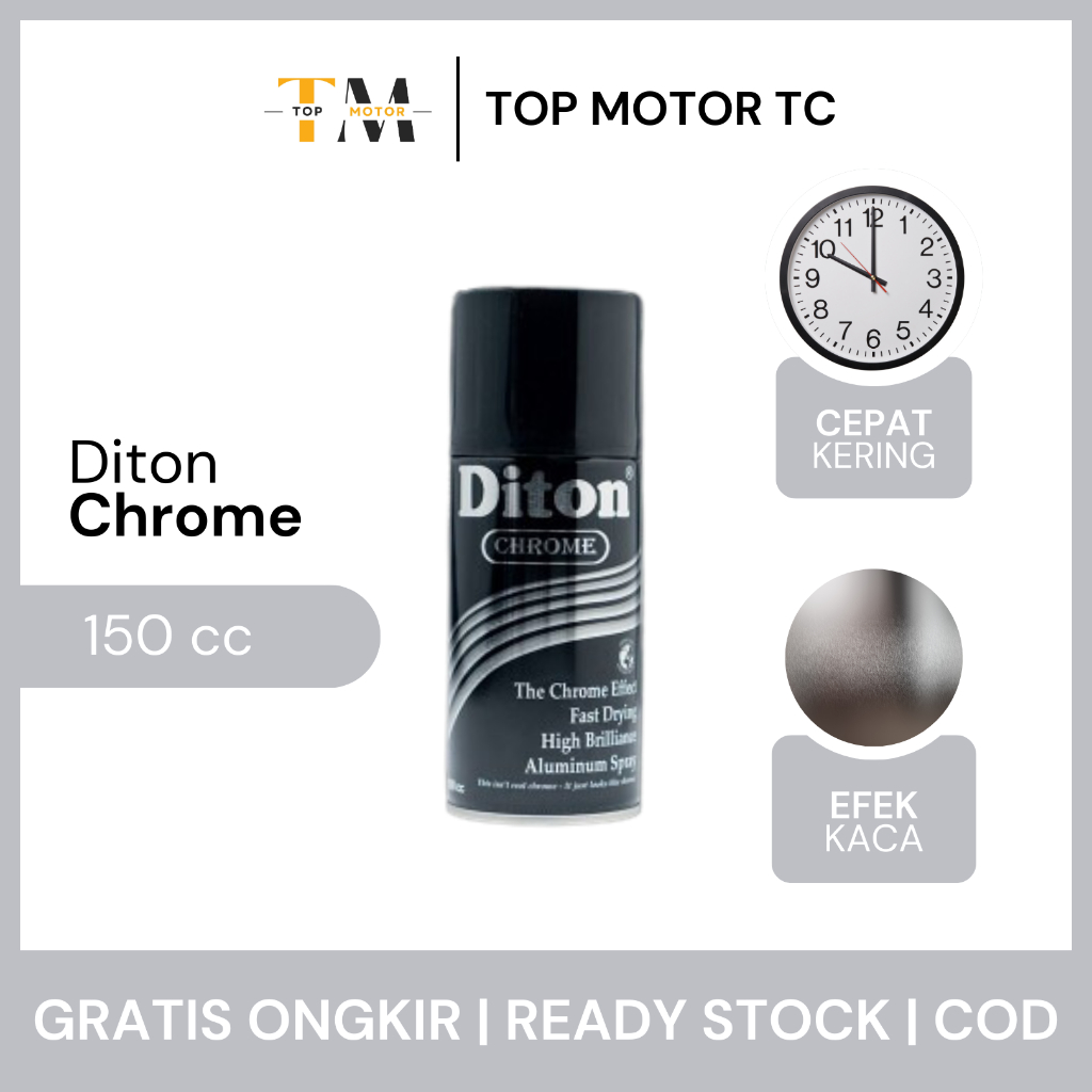 Berkahsspeed Diton Premium Chrome Cat Semprot Metalik Kaca Krom