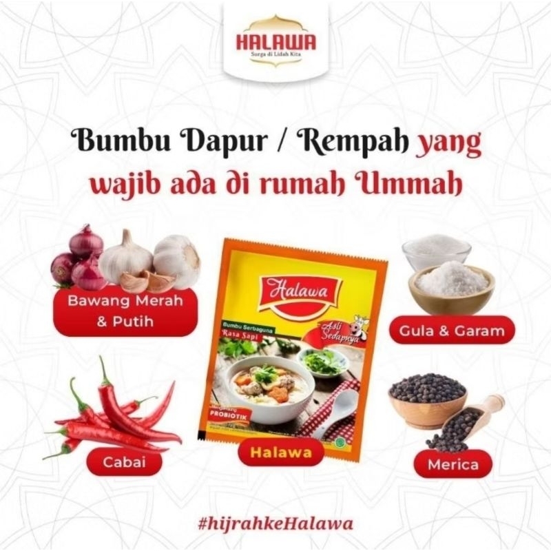 

HALAWA dan LADA PUTIH BUMBU MASAK 1 SACHET
