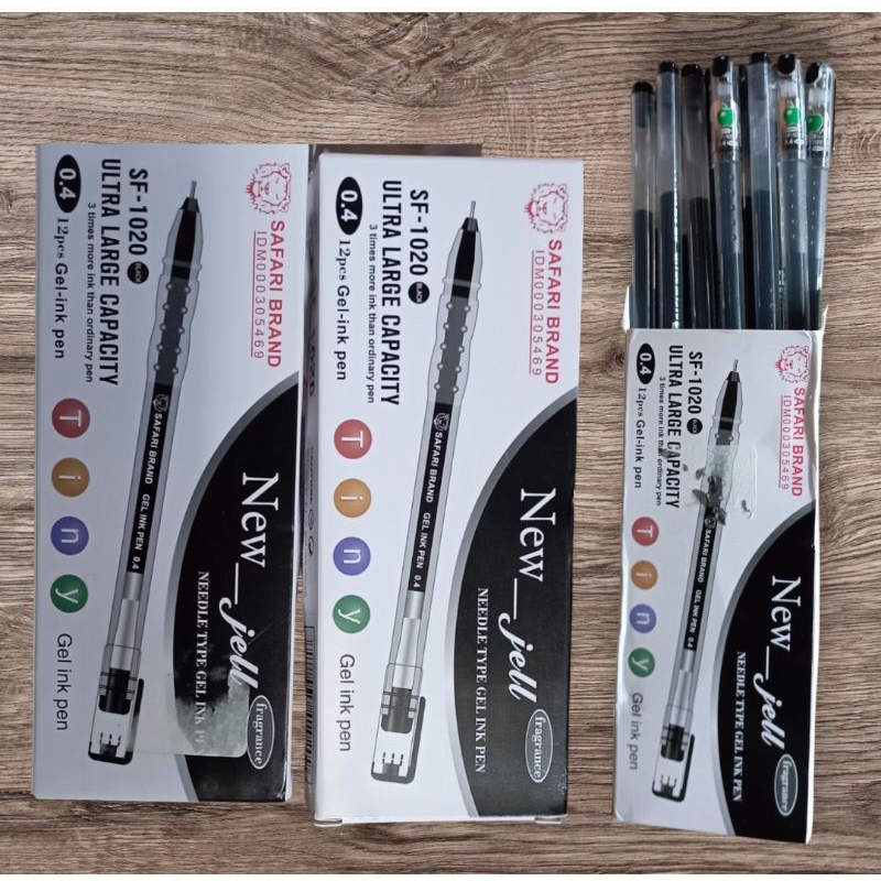 

Pulpen gel 0.4 12pcs gel ink pen / safari brand new - jell SF-1020
