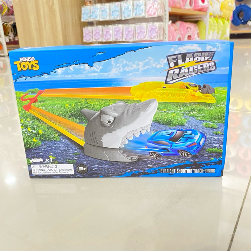 Miniso Toy Straight Track Car Shark / Trek mainan mobil balap