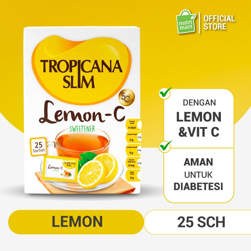 

Tropicana Slim Sweetener Lemon-C 25 Sachet - Pemanis untuk Bantu Batasi Gula