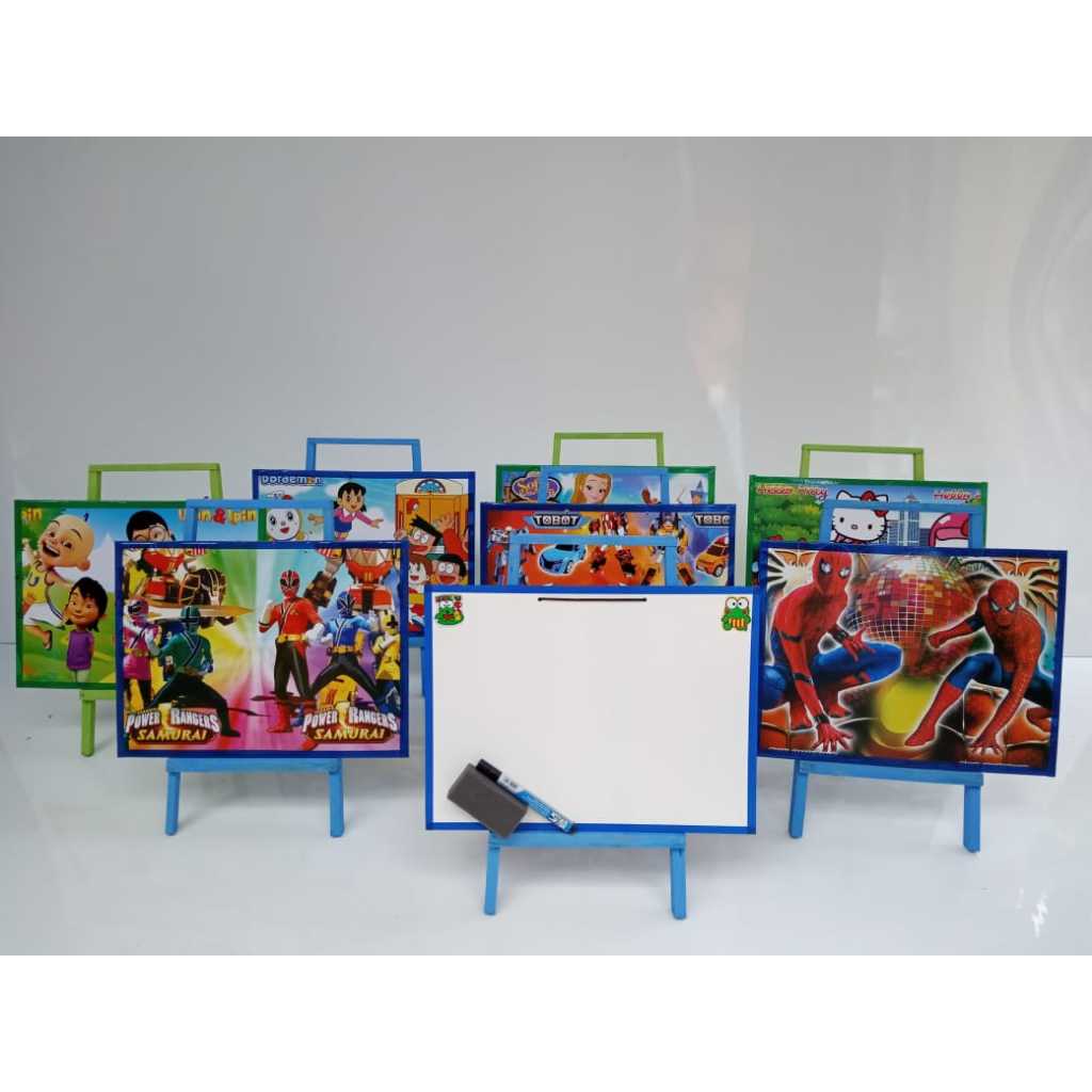

Alat tulis satu set /papan tulis anak dengan penyangga/white boar anak sama penyangga