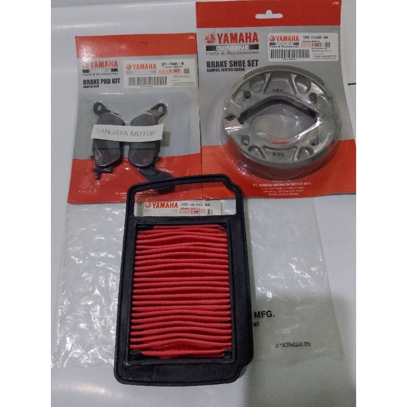 PAKET KAMPAS REM DEPAN BELAKANG FILTER UDARA MIO J GT 115 FINO 115