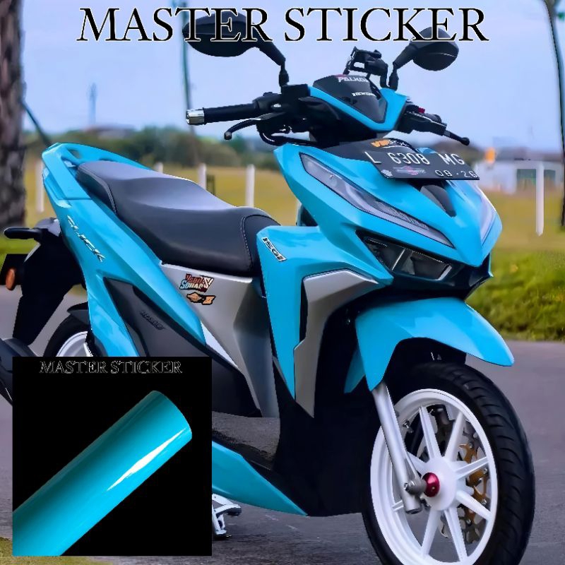 sticker skotlet motor dan mobil warna BIRU TOSCA GLOSSY kualitas premium