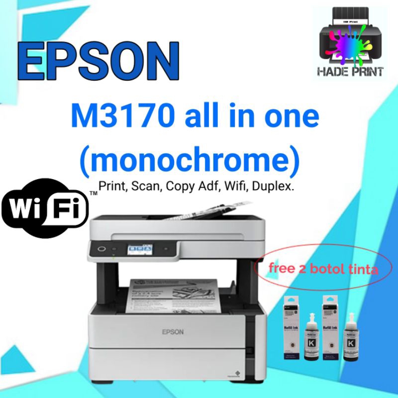 Printer Epson monochrome M3170 wifi duplex print scan copy