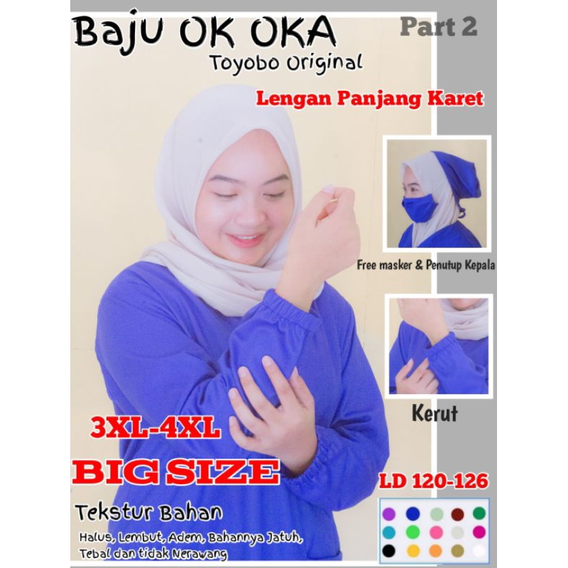 Baju Ok OKA Baju Jaga MedisLengan Panjang Karet Dokter Petugas Medis Perawat Jaga Scrub Toyobo Origi