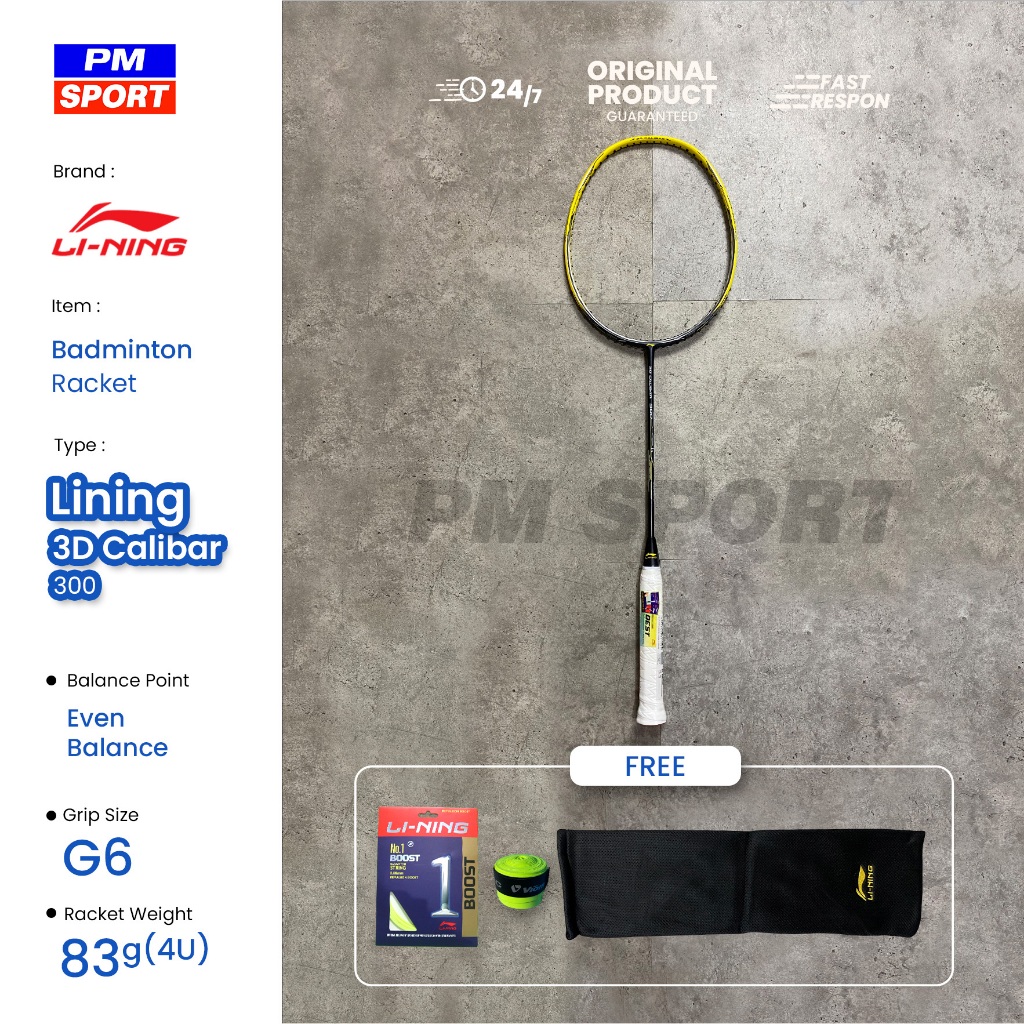 RAKET BADMINTON / BULUTANGKIS LINING 3D CALIBAR 300 ORIGINAL